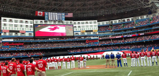 Celebrating Canada Day at Rogers Stadium