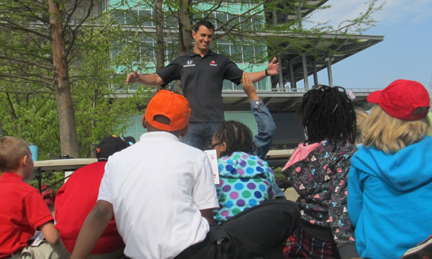 Graham Rahal Teaches Kids at IMS
