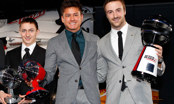 James Hinchcliffe with Fan Favorite trophy