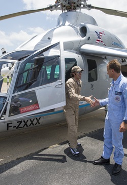 Dario Franchitti and the Eurocopter X3.