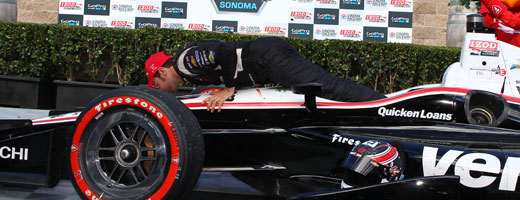 Will Power kisses his winning car