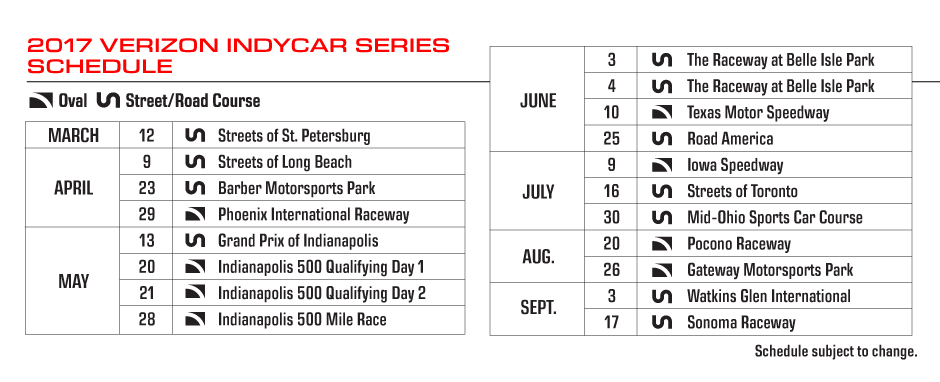 2017 Schedule