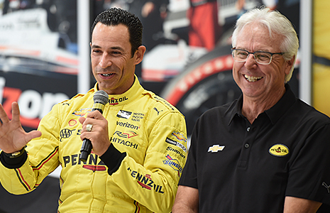 Rick Mears and Helio Castroneves