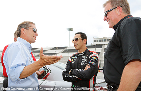 Curtis Francois, Helio Castroneves, and Jay Frye