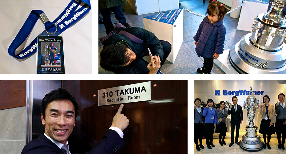 Takuma Sato and the Borg-Warner Trophy visit Japan