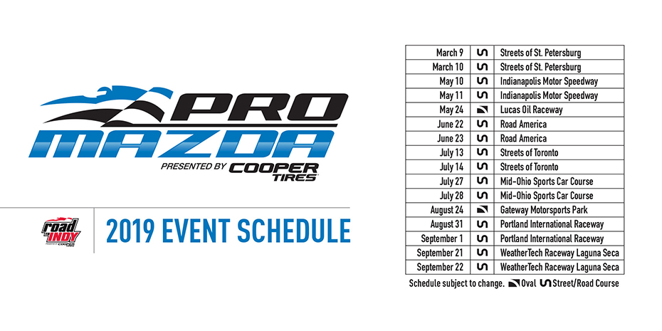 2019 Pro Mazda Schedule