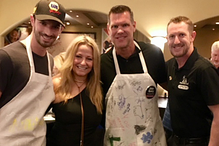 Jake Query with fellow celebrity chefs Alexander Rossi, Laura Steele and Charlie Kimball