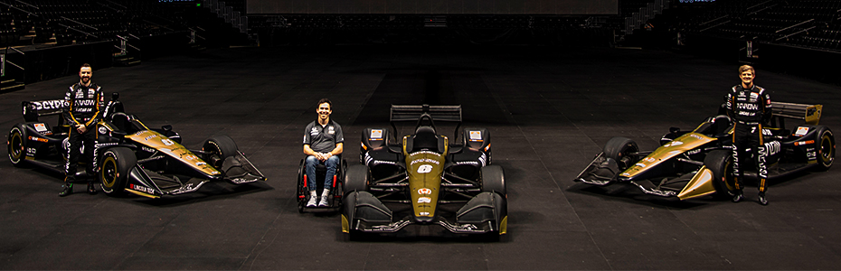 James Hinchcliffe, Robert Wickens, and Marcus Ericsson