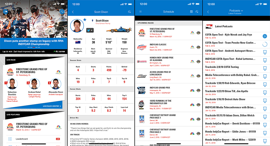 2019 INDYCAR Mobile App powered by NTT DATA