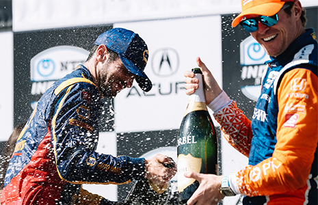 Scott Dixon champagne spray