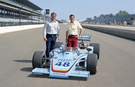 Dan Gurney and Bobby Unser, 1975 Indy 500 winning car