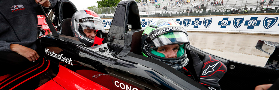 Darren McCarty and Conor Daly in two-seater Detroit