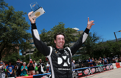 Simon Pagenaud with pit stop challenge trophy
