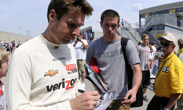 Will Power with fans at Indianapolis