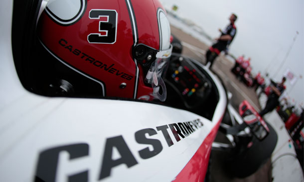 Helio Castroneves in Pit Lane at St. Pete