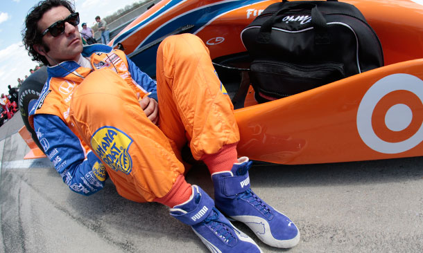 Dario Franchitti relaxing at Barber Motorsports Park