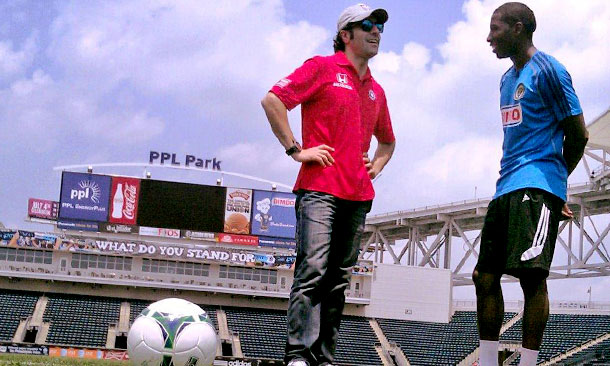 Dario Franchitti visits the MLS Philadelphia Union