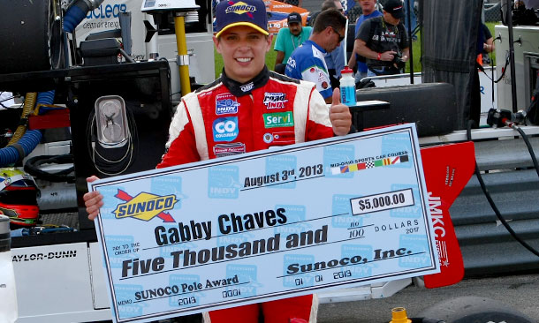 Chaves earns career-first Sunoco Pole Award