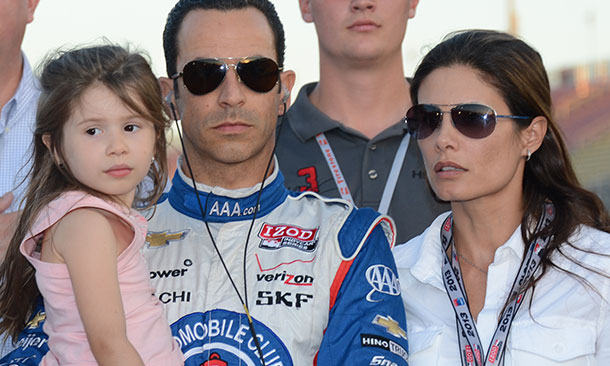 Helio Castroneves and Adriana Henao with daughter Mikaella
