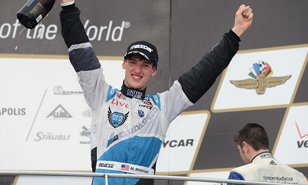 Brabham scores his first victory in Indy Lights