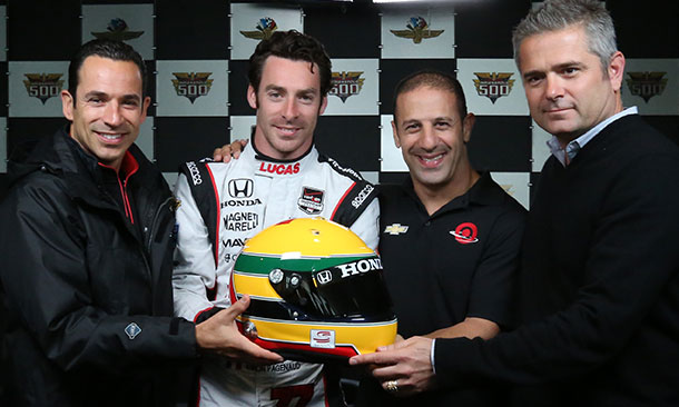 Helio Castroneves, Simon Pagenaud, Tony Kanaan, and Gil de Ferran