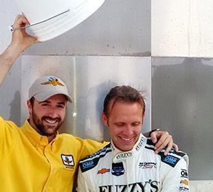 Carpenter gets drenched at IMS for a good cause