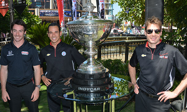 Simon Pagenaud, Helio Castroneves, and Will Power