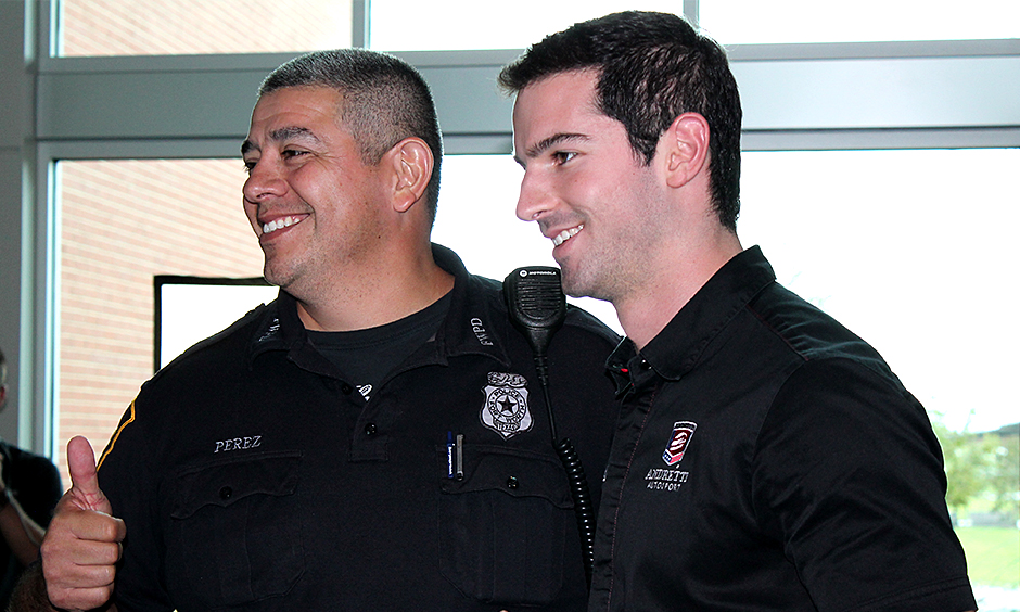 Alexander Rossi and Ft. Worth officer