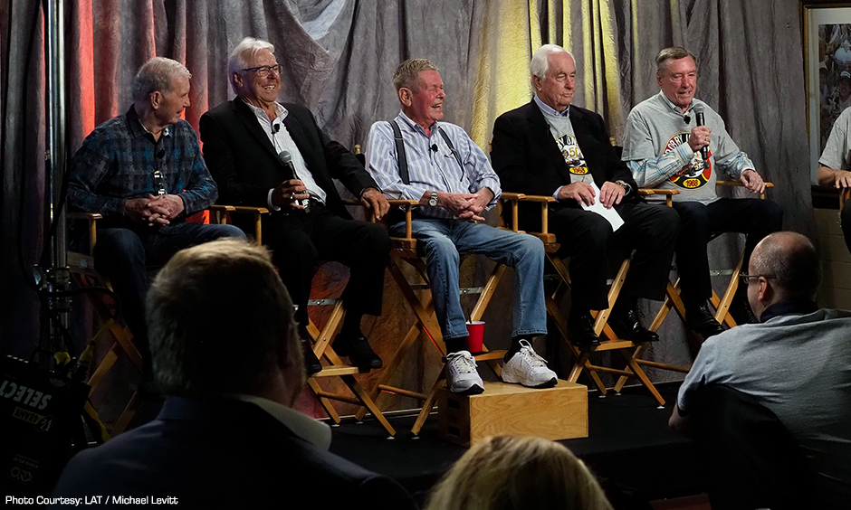 Parnelli Jones, Rick Mears, Bobby Unser, Roger Penske, and Johnny Rutherford