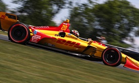 Thumbnail for Hunter-Reay sets pace at Mid-Ohio practice in chase to catch Dixon