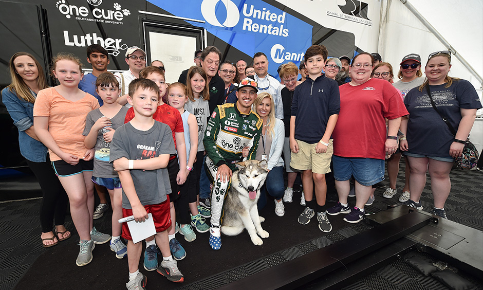 Rahal's dog Arrow helps spread One Cure message