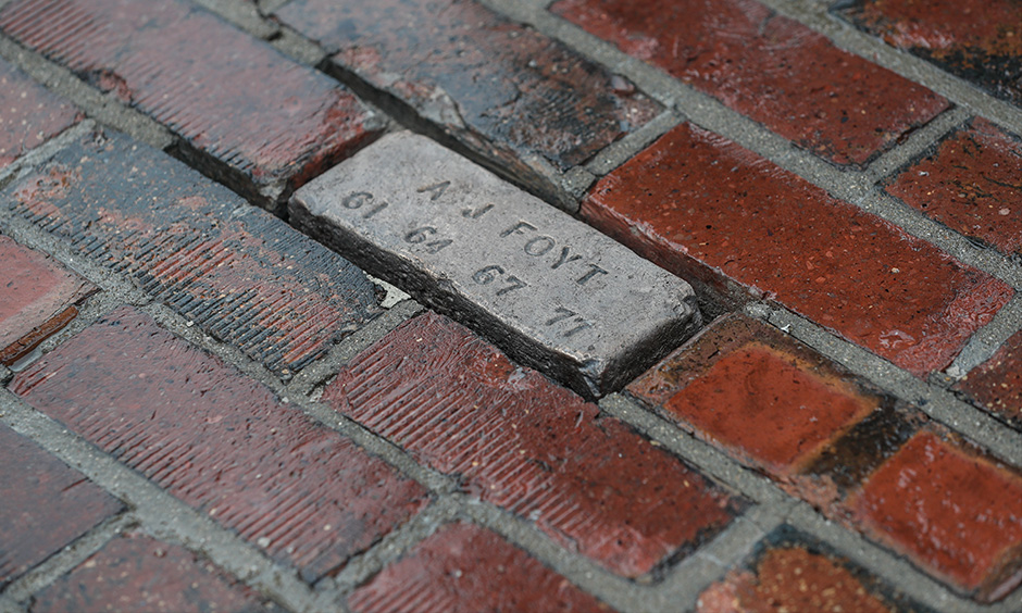 A.J. Foyt bronze brick on IMS yard of bricks