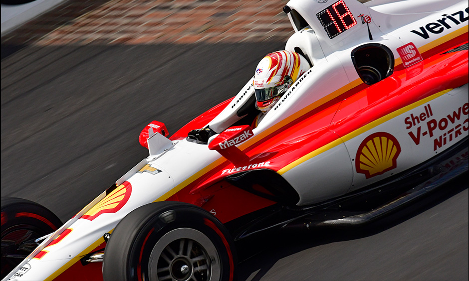 Josef Newgarden on track Indy 500 practice