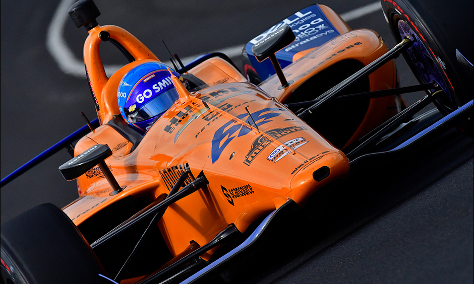 Fernando Alonso on track Indy 500 practice