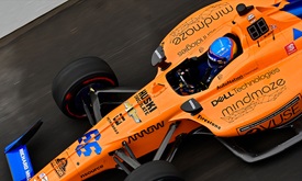 Thumbnail for Alonso's mood brightens with return to Indy 500 practice