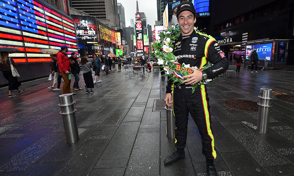 Simon Pagenaud in Times Square