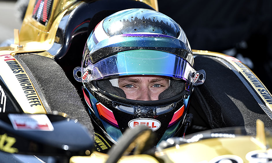 Aaron Telitz during his 2018 NTT IndyCar Series test day