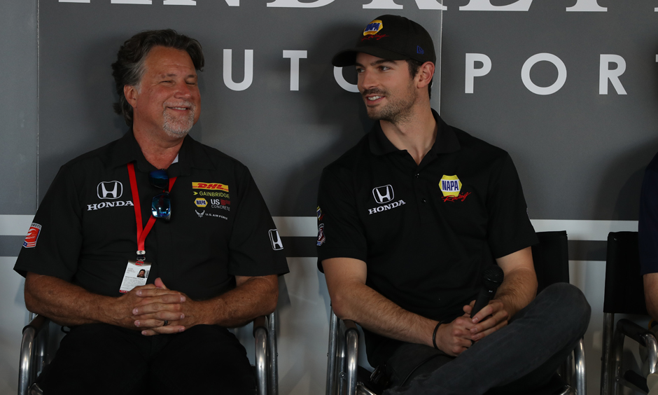 Michael Andretti and Alexander Rossi at Mid-Ohio.
