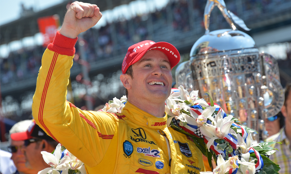 Ryan Hunter-Reay after winning the 2014 Indianapolis 500 