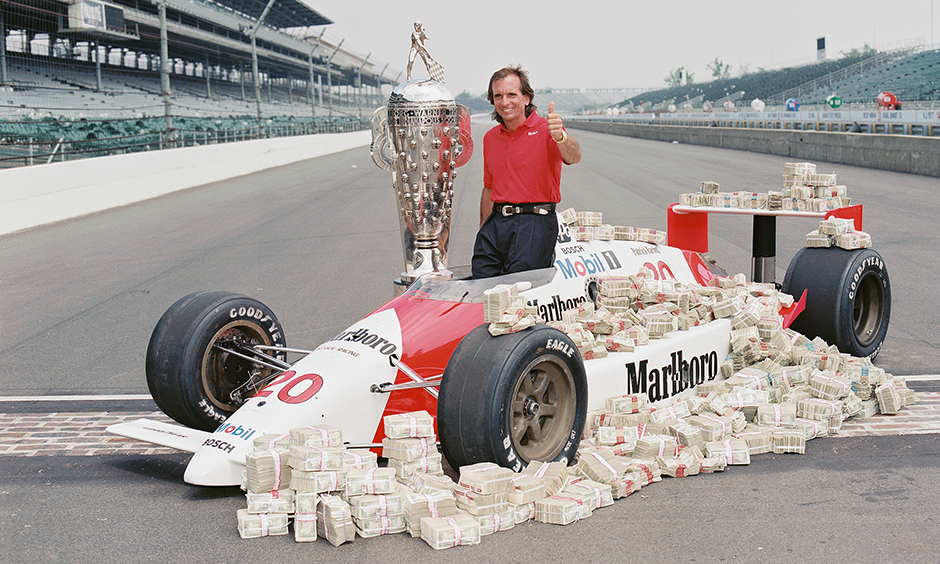 Emerson Fittipaldi after the 1989 Indy 500.