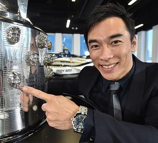 Sato Unveils Image on Borg-Warner Trophy during Online Show at IMS