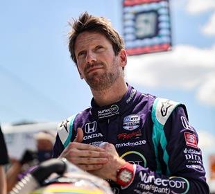 Grosjean Feels at Home during First Laps on IMS Road Course