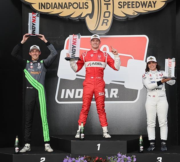 Abel Keeps Rolling with Win from Pole at IMS; Chadwick Third