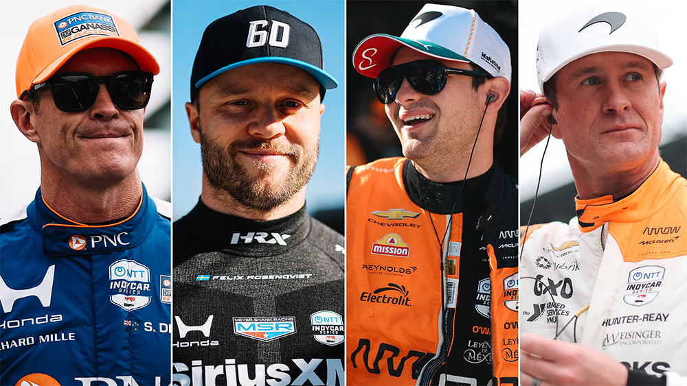 Scott Dixon, Felix Rosenqvist, Pato O'Ward and Ryan Hunter-Reay