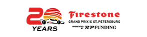 Logo for the 2024 Firestone Grand Prix of St. Petersburg presented by RP Funding