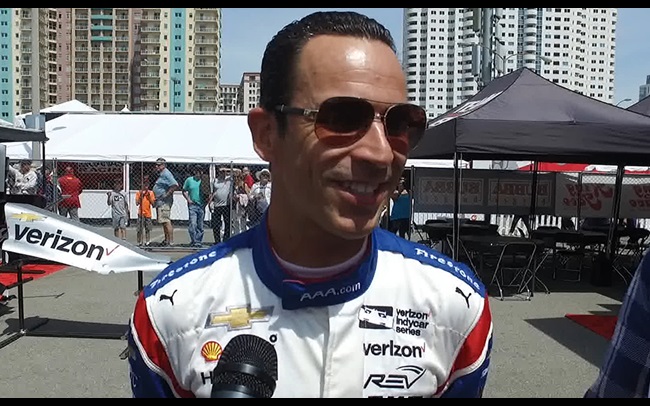 Helio Castroneves Speaks with Media at Toyota Grand Prix of Long Beach