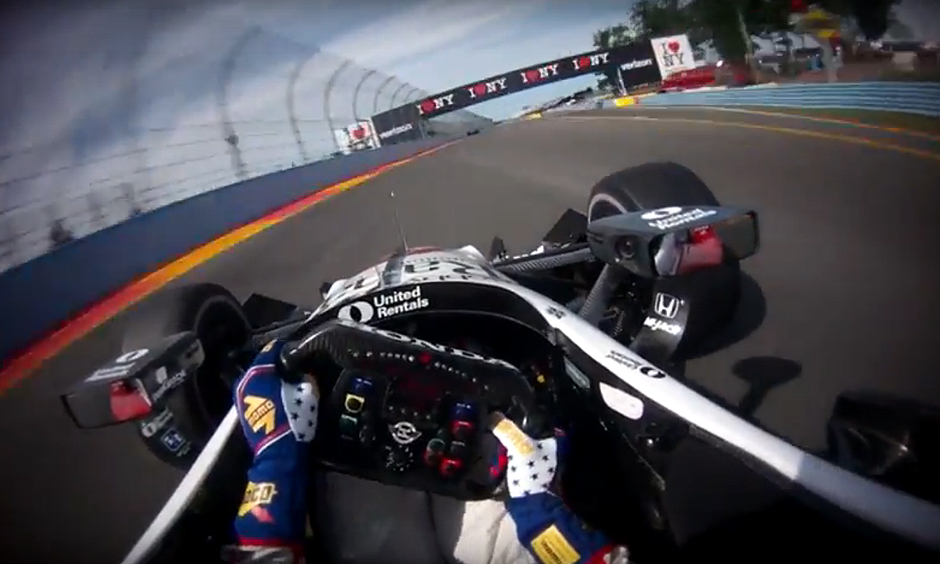 Visor cam Graham Rahal at Watkins Glen International
