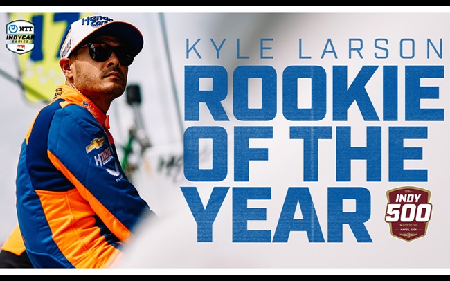 Kyle Larson Named 2024 Indianapolis 500 Rookie of the Year