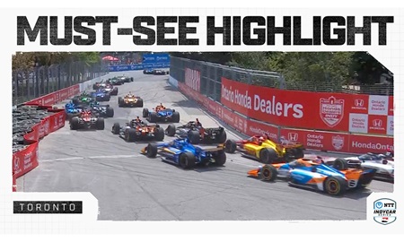 thumbnail for Santino Ferrucci, Multiple Cars Stack up on Opening Lap at Toronto