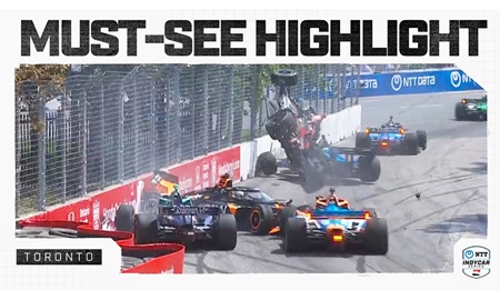 thumbnail for Santino Ferrucci Flips into Catch Fence in Massive Incident at Toronto